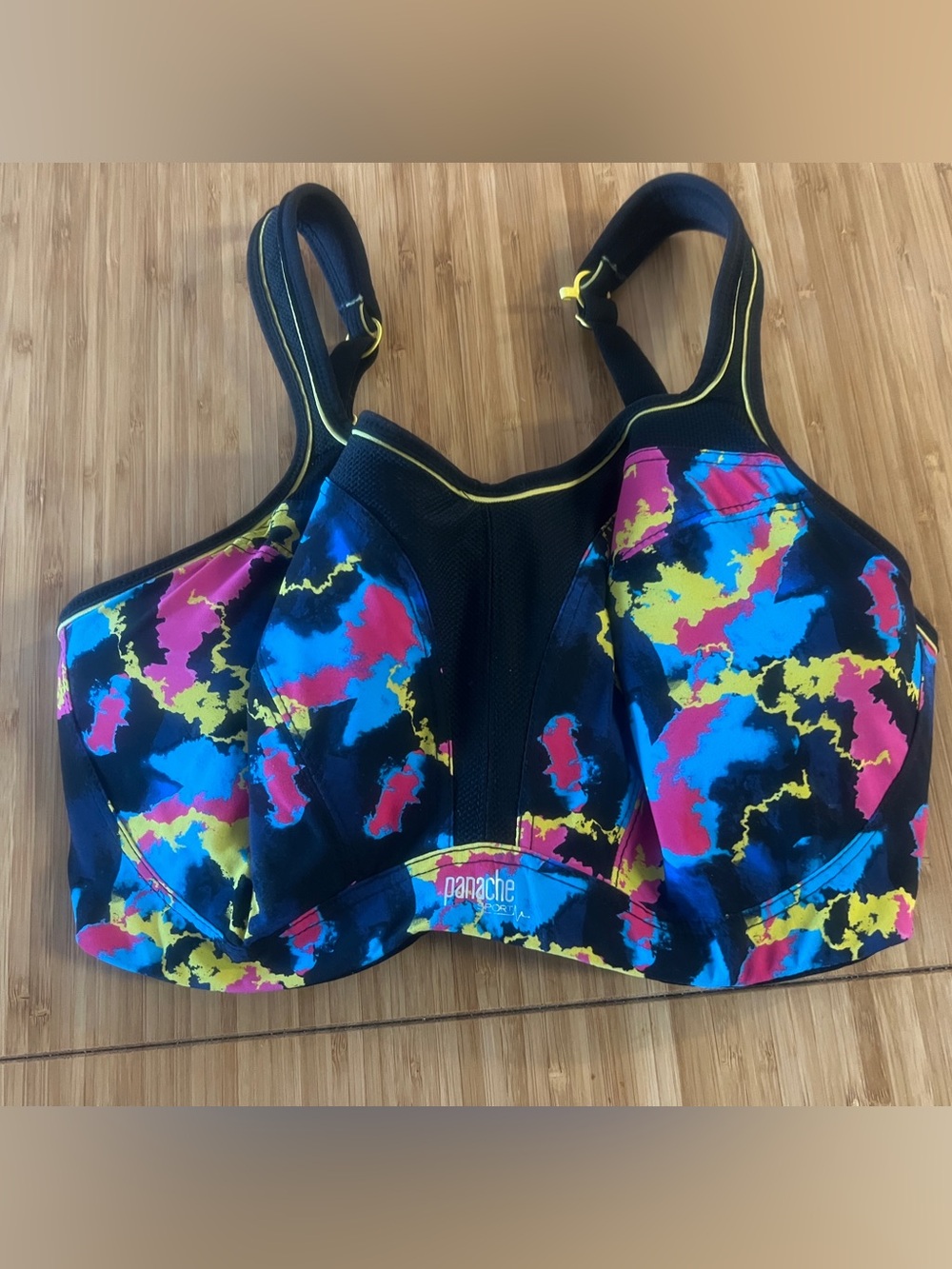 Panache Multicolor Abstract Print Sports Bra in Black - Picture 2 of 4